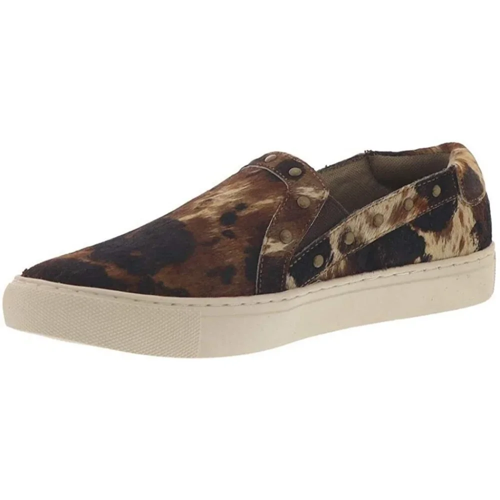 Corkys Womens Pine Top‎ Hair On Slip On Fashion Sneaker (Bronze) Size 9